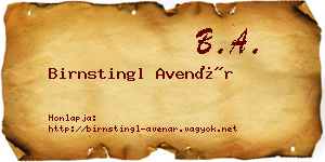 Birnstingl Avenár névjegykártya